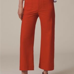 Anthropologie Maeve Red/Orange Wide Leg Cropped Pants